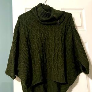 Great cow neck with buttons open sleeve like a shawl but sweater!